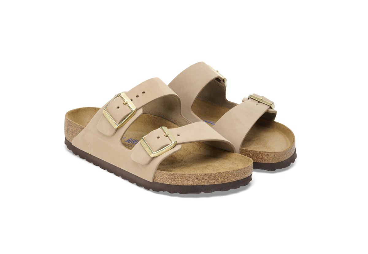 Birkenstock Arizona Soft Footbed Nubuck Leather - Sandcastle, Narrow