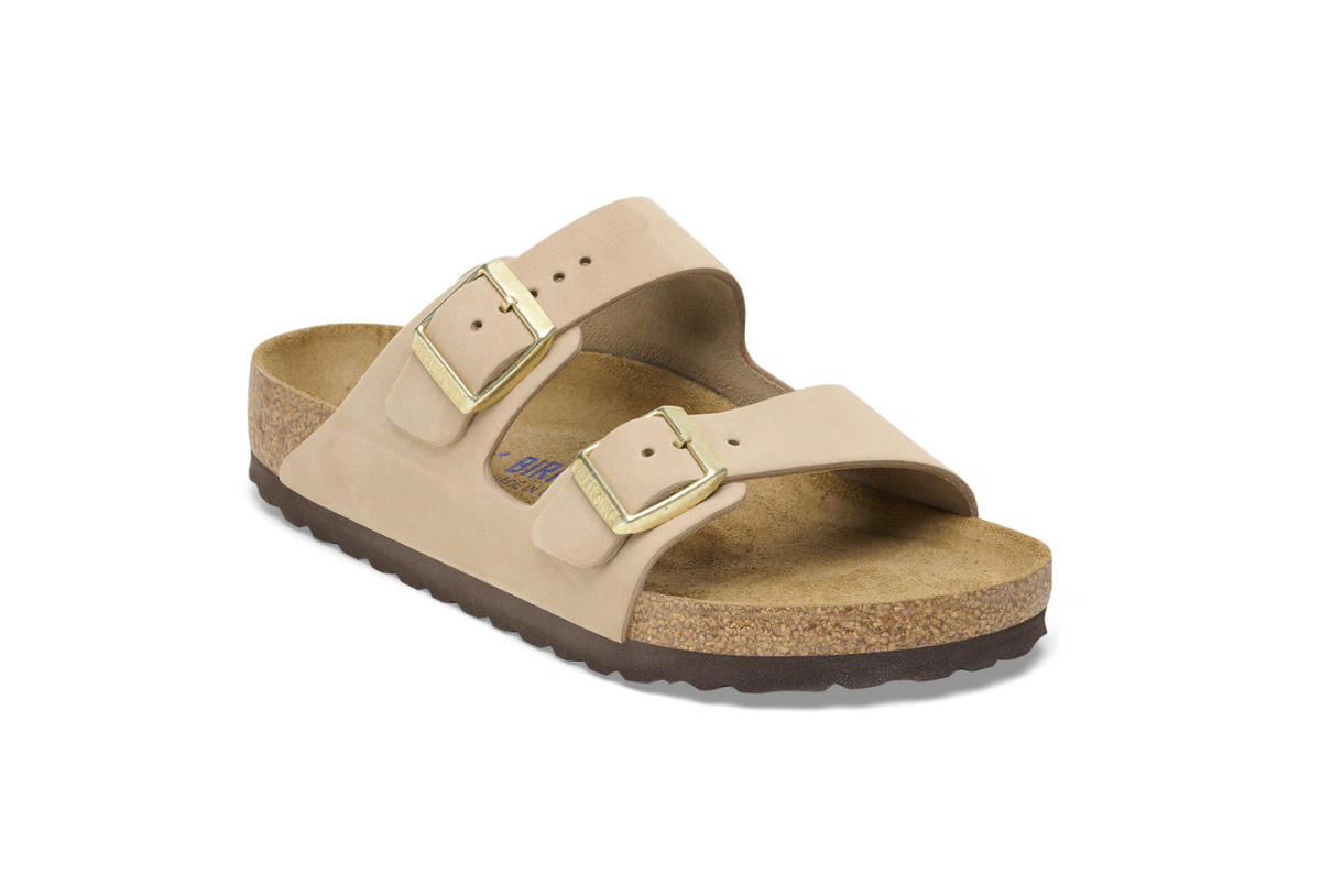 Birkenstock Arizona Soft Footbed Nubuck Leather - Sandcastle, Narrow