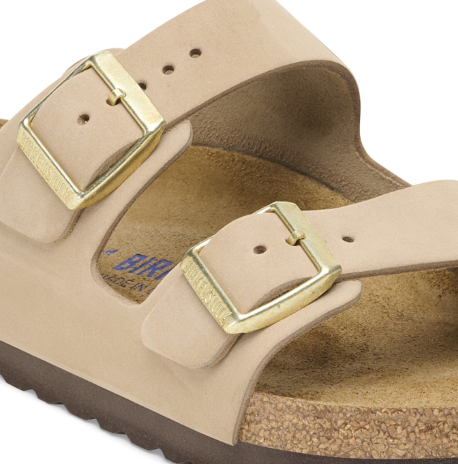 Birkenstock Arizona Soft Footbed Nubuck Leather - Sandcastle, Narrow