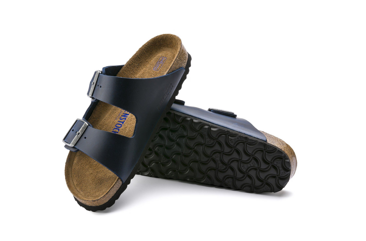 Birkenstock Arizona Soft Footbed Oiled Leather - Blue, Narrow