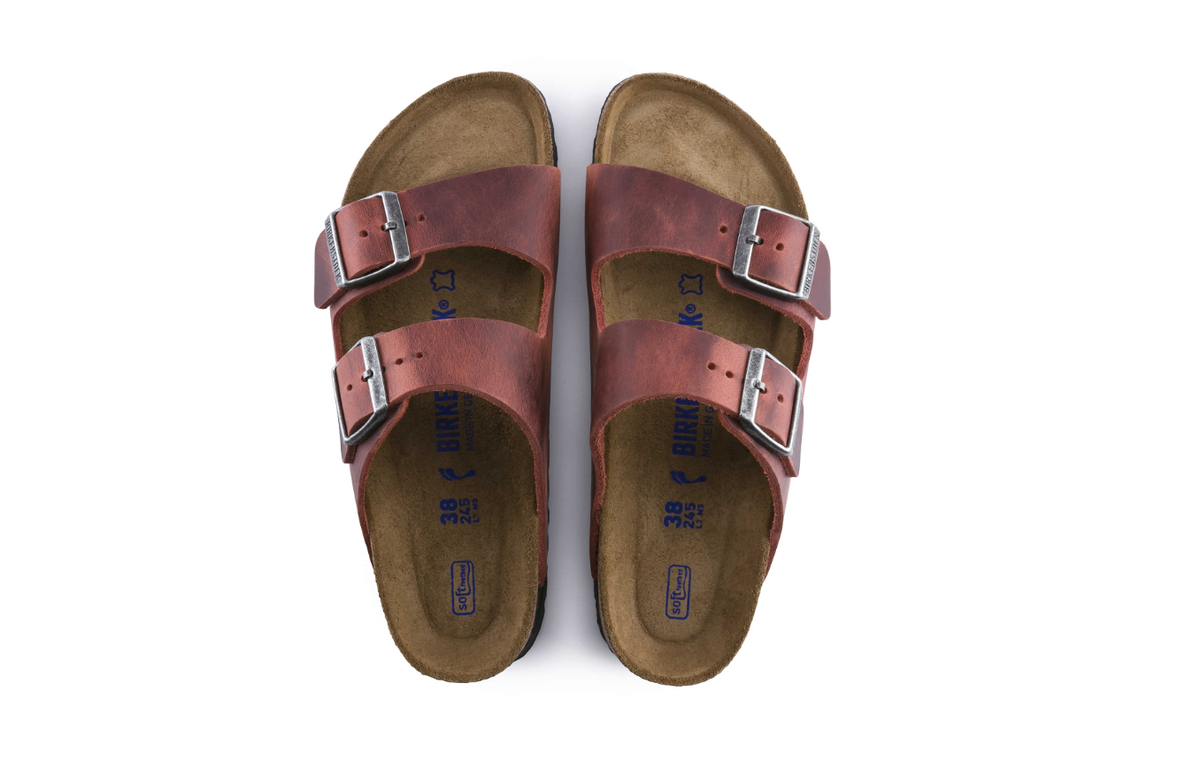 Birkenstock Arizona Soft Footbed Oiled Leather Earth - Red, Narrow