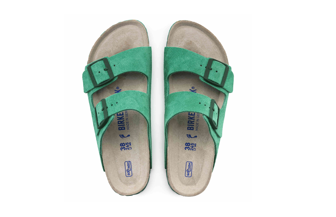 Birkenstock Arizona Soft Footbed Suede Leather Bold Green