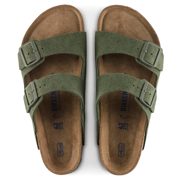 Birkenstock Arizona Soft Footbed Suede Leather Deep Lichen