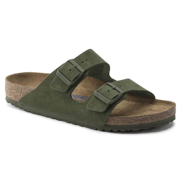 Birkenstock Arizona Soft Footbed Suede Leather Deep Lichen