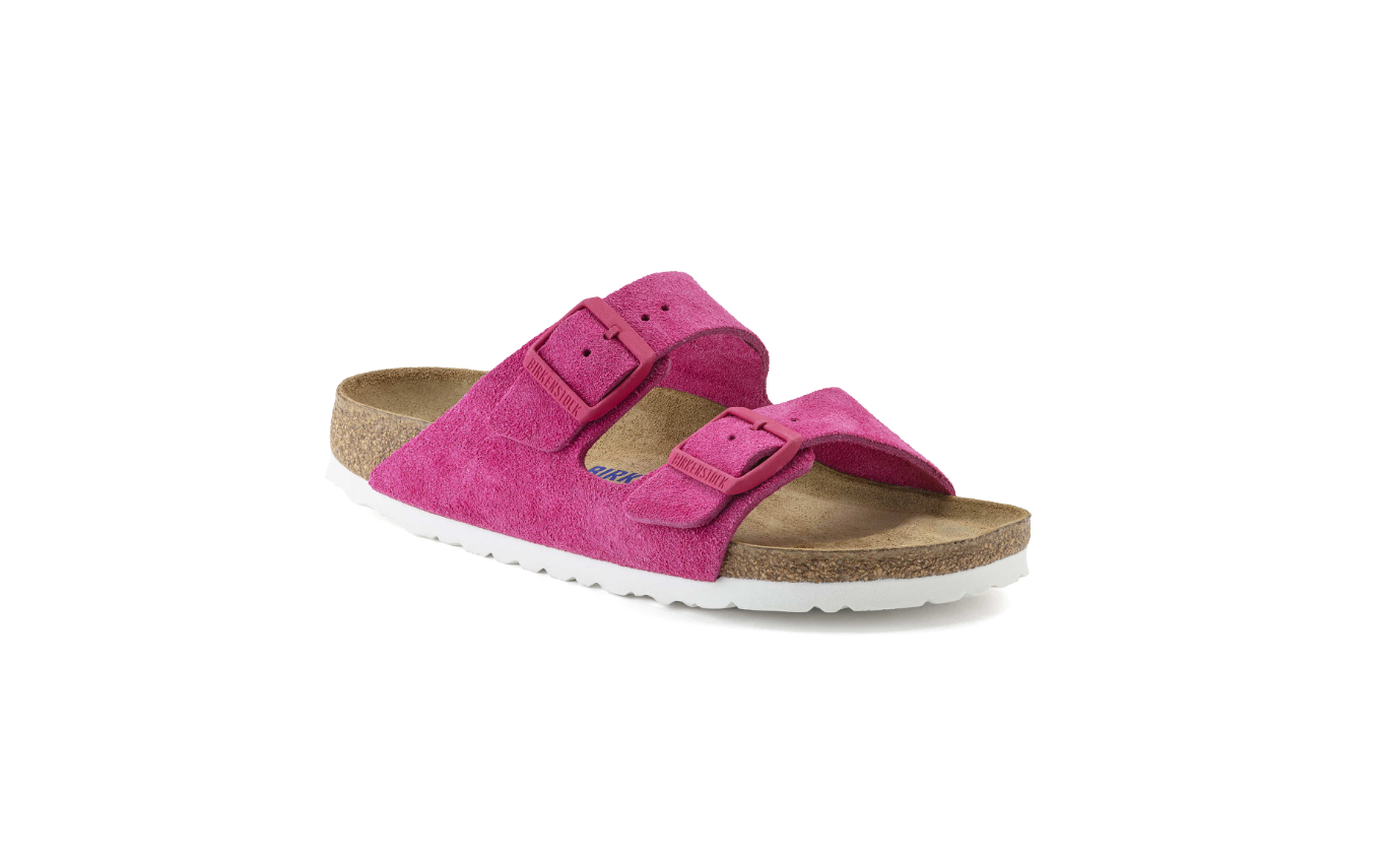 Birkenstock Arizona Soft Footbed Suede Leather Fuchsia Tulip