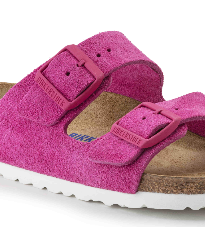Birkenstock Arizona Soft Footbed Suede Leather Fuchsia Tulip