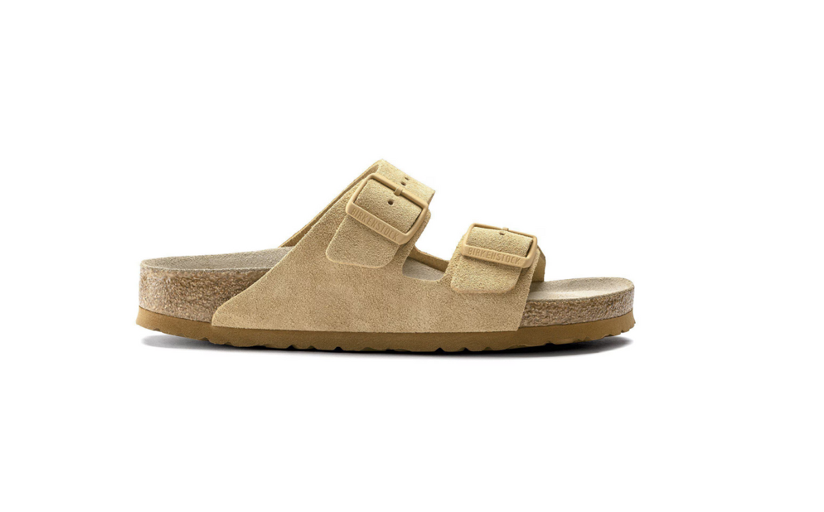 Birkenstock Arizona Soft Footbed Suede Leather - Cream, Narrow