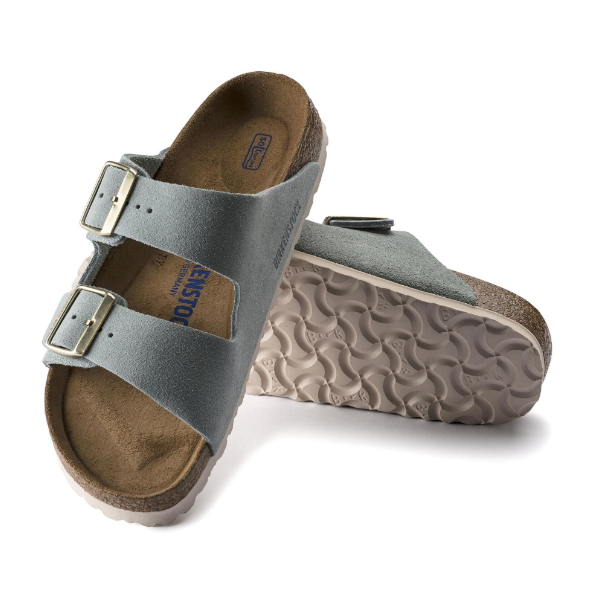 Birkenstock Arizona Soft Footbed Suede Leather - Blue, Narrow