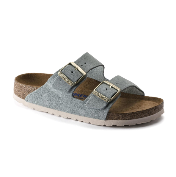 Birkenstock Arizona Soft Footbed Suede Leather - Blue, Narrow
