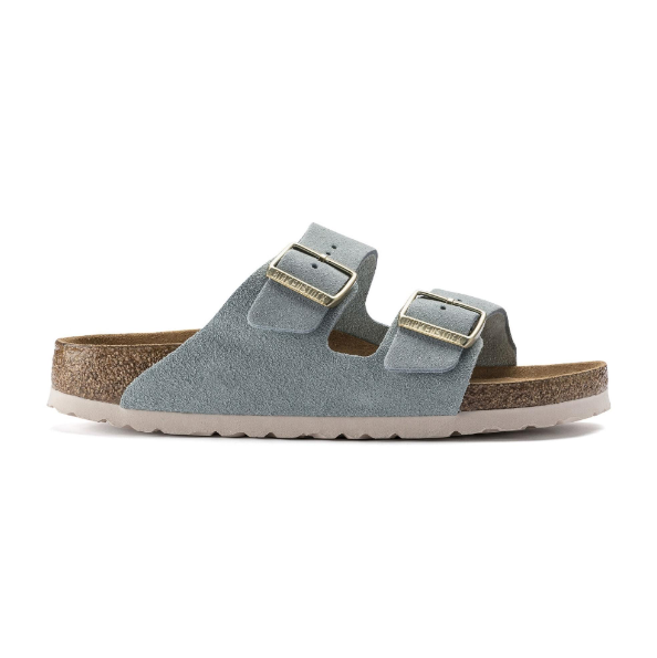 Birkenstock Arizona Soft Footbed Suede Leather - Blue, Narrow