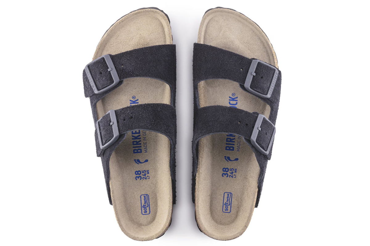 Birkenstock Arizona Soft Footbed Suede Leather Midnight Blue Sandals - Midnight, Regular