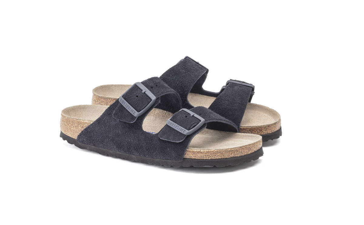 Birkenstock Arizona Soft Footbed Suede Leather Midnight Blue Sandals - Midnight, Regular
