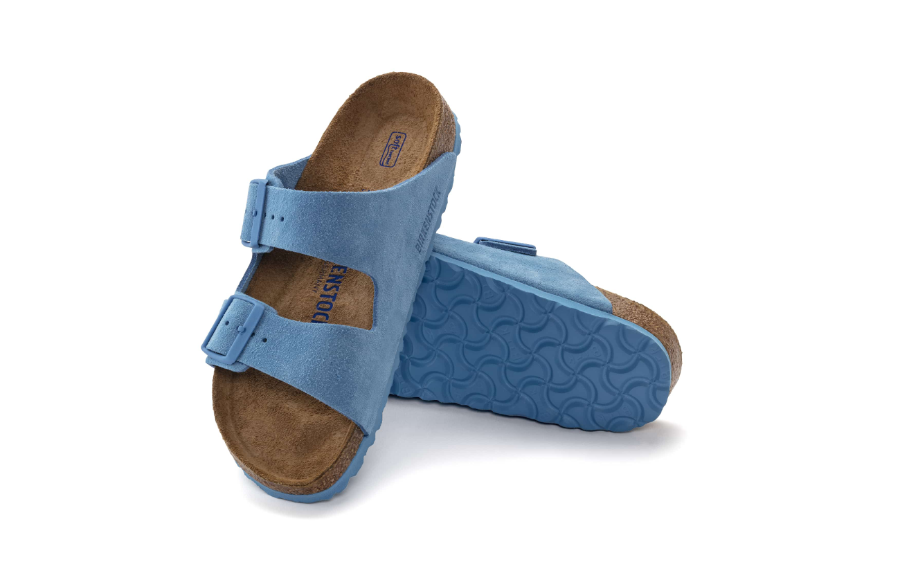 Birkenstock Arizona Soft Footbed Suede Leather Sky Blue