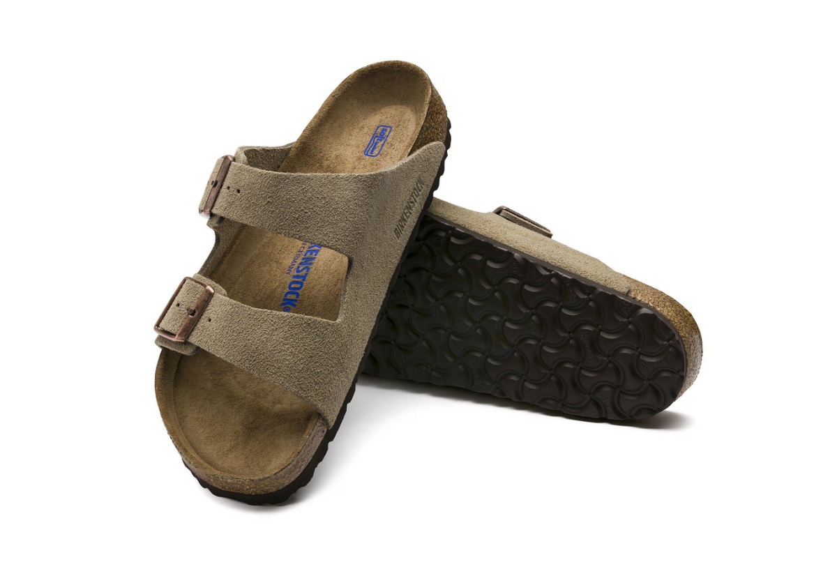Birkenstock Arizona Soft Footbed Suede Leather - Taupe, Narrow