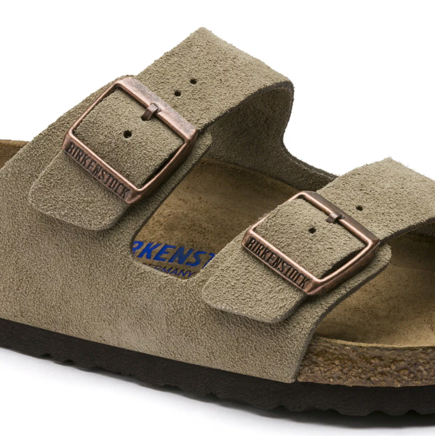 Birkenstock Arizona Soft Footbed Suede Leather - Taupe, Narrow