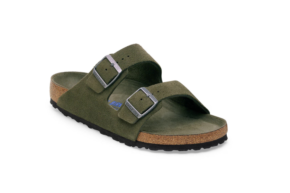 Birkenstock Arizona Soft Footbed Suede Leather Thyme Tonal - Thyme, Regular