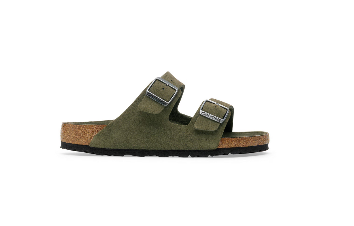 Birkenstock Arizona Soft Footbed Suede Leather Thyme Tonal - Thyme, Regular