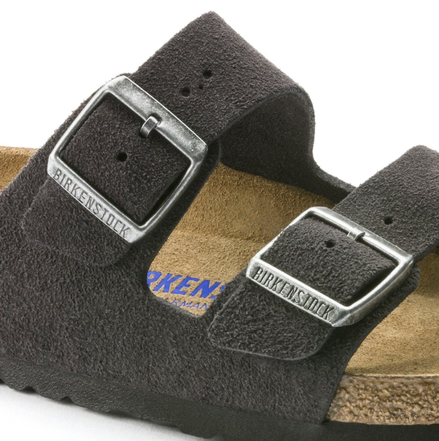 Birkenstock Arizona Soft Footbed Suede Leather Velvet Gray