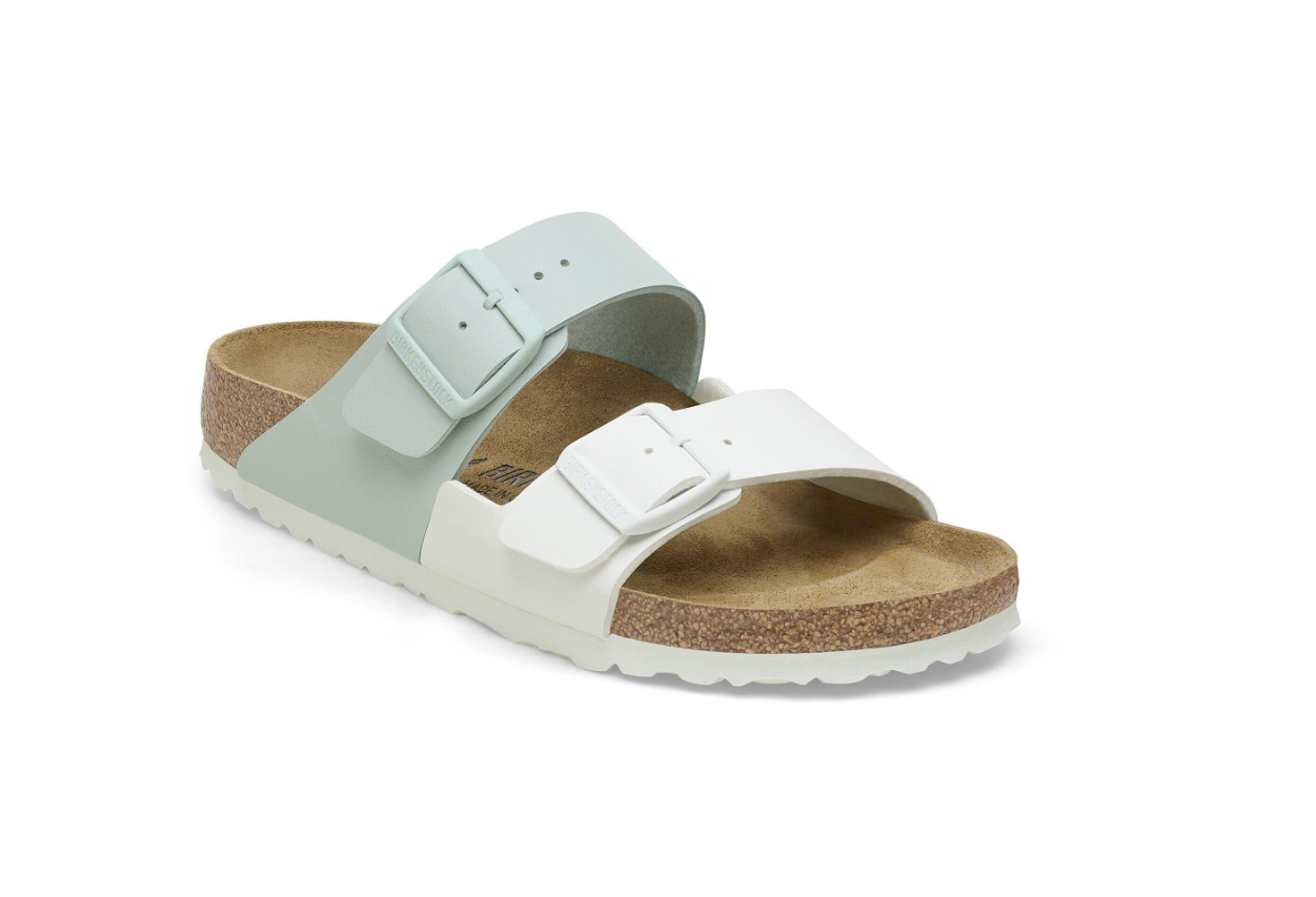 Birkenstock Arizona Split Birko-Flor White Surf Green Sandals