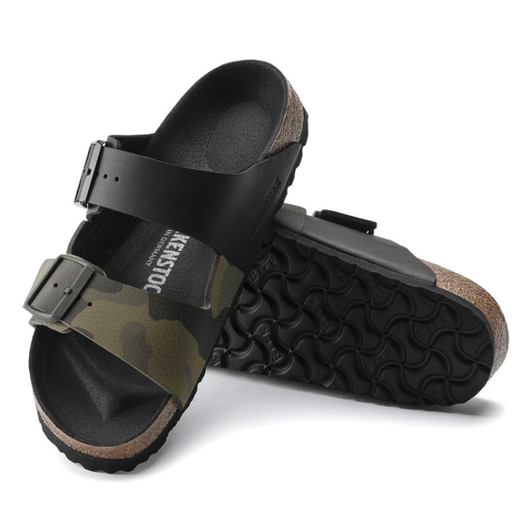 Birkenstock Arizona Split Birko-Flor Black/Desert Soil Camo Green