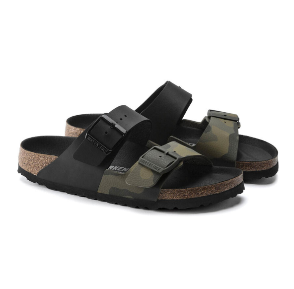 Birkenstock Arizona Split Birko-Flor Black/Desert Soil Camo Green