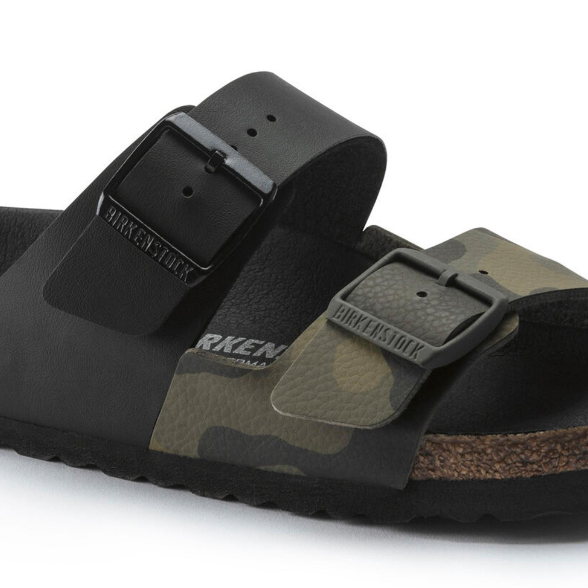Birkenstock Arizona Split Birko-Flor Black/Desert Soil Camo Green