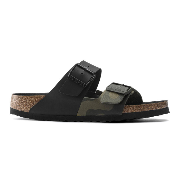 Birkenstock Arizona Split Birko-Flor Black/Desert Soil Camo Green