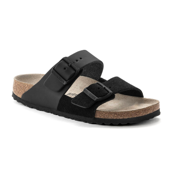 Birkenstock Arizona Split Natural Leather & Suede Black
