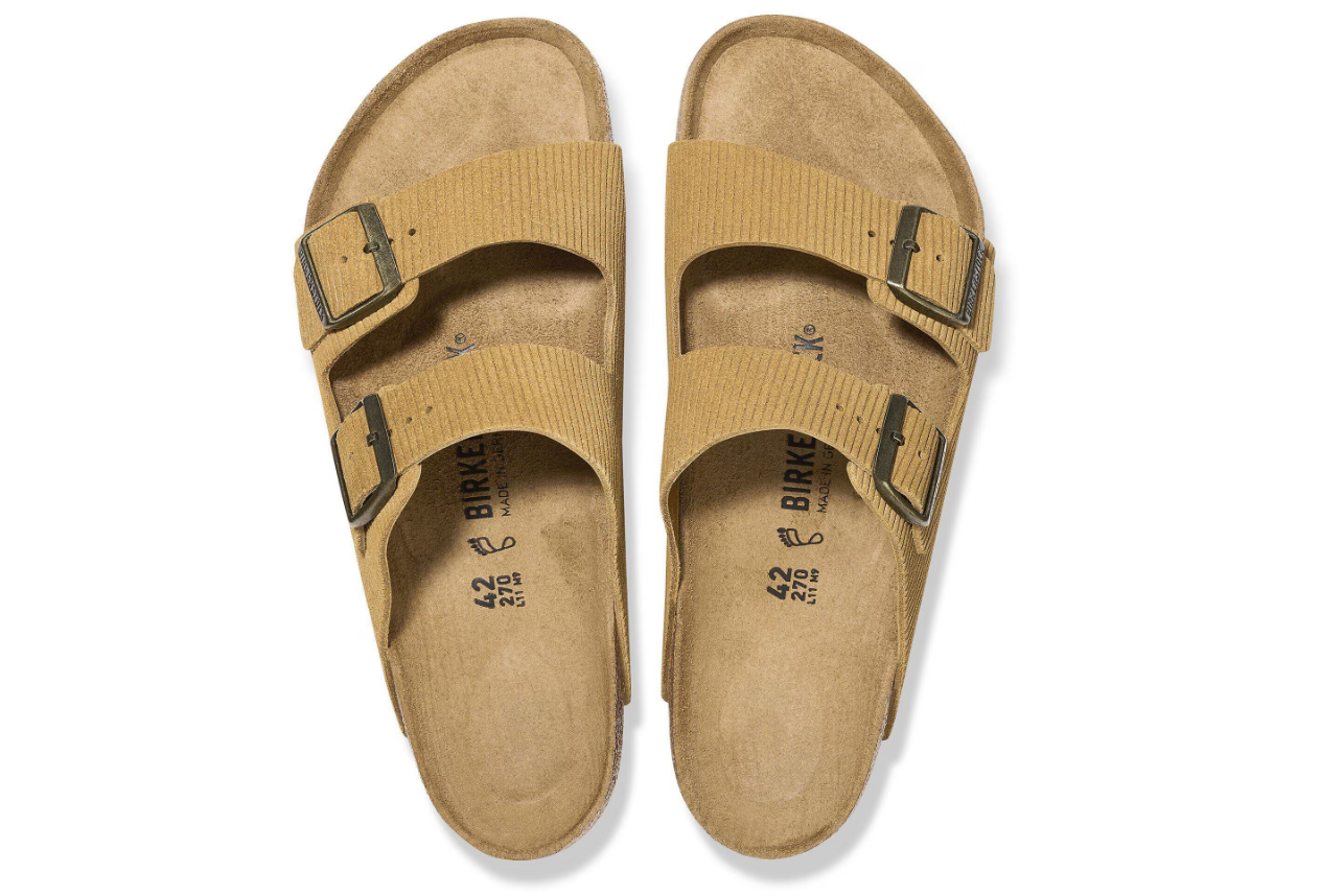 Birkenstock Arizona Suede Embossed Corduroy Cork Brown