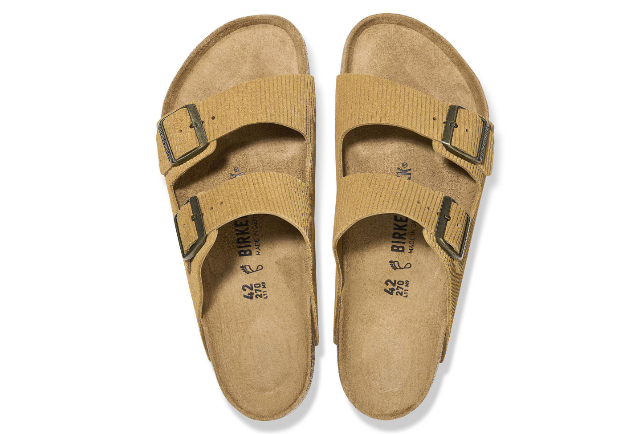 Birkenstock Arizona Suede Embossed Corduroy Cork Brown