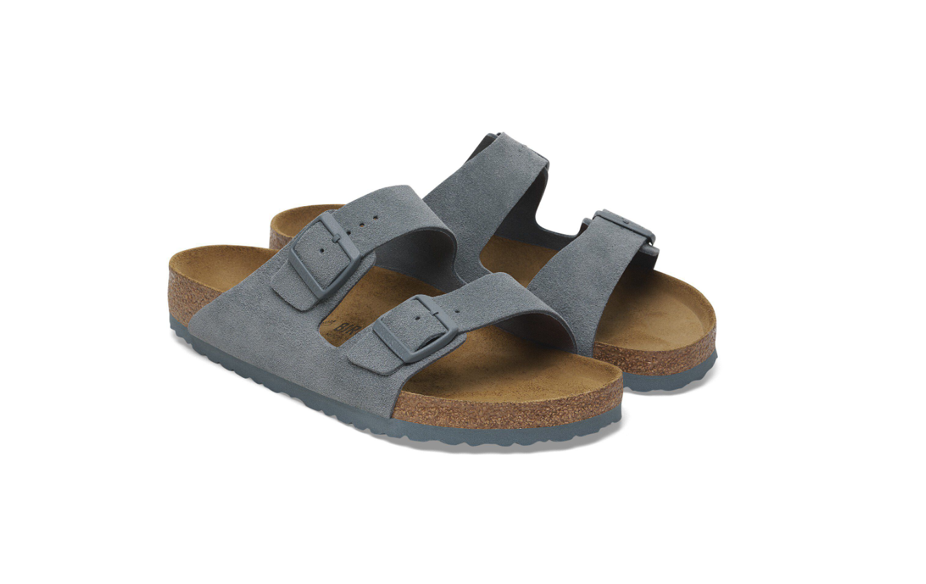 Birkenstock Arizona Suede Leather Basalt Gray Sandal