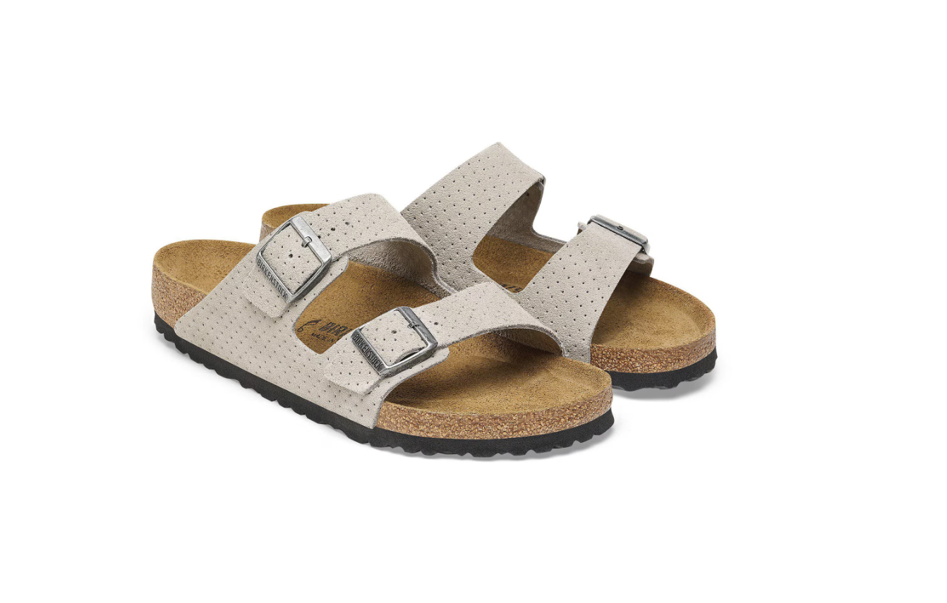 Birkenstock Arizona Suede Embossed Dotted Stone Coin