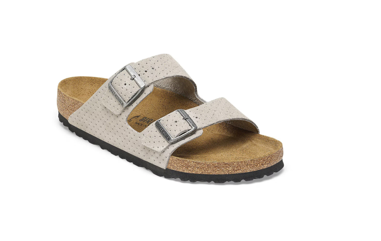 Birkenstock Arizona Suede Embossed Dotted Stone Coin