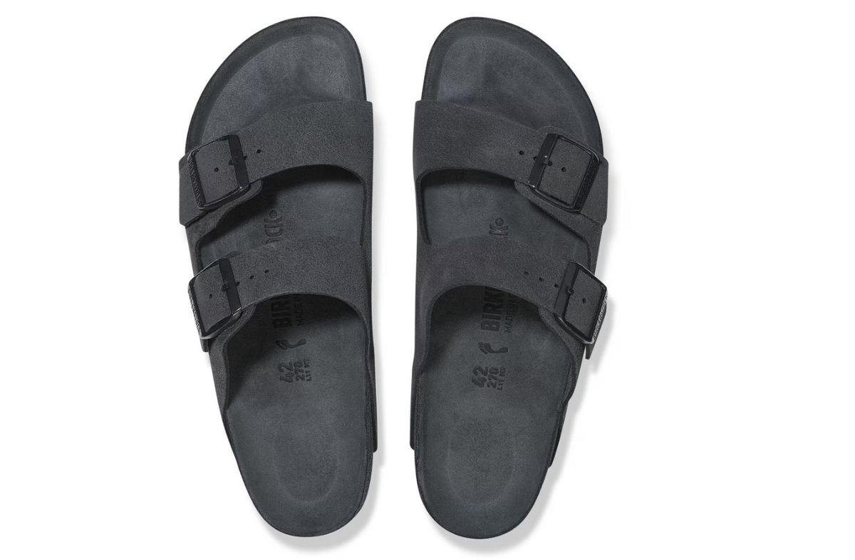 Birkenstock Arizona Suede Leather Exquisite Allover - charcoal, Regular