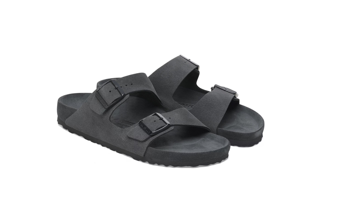 Birkenstock Arizona Suede Leather Exquisite Allover - charcoal, Regular