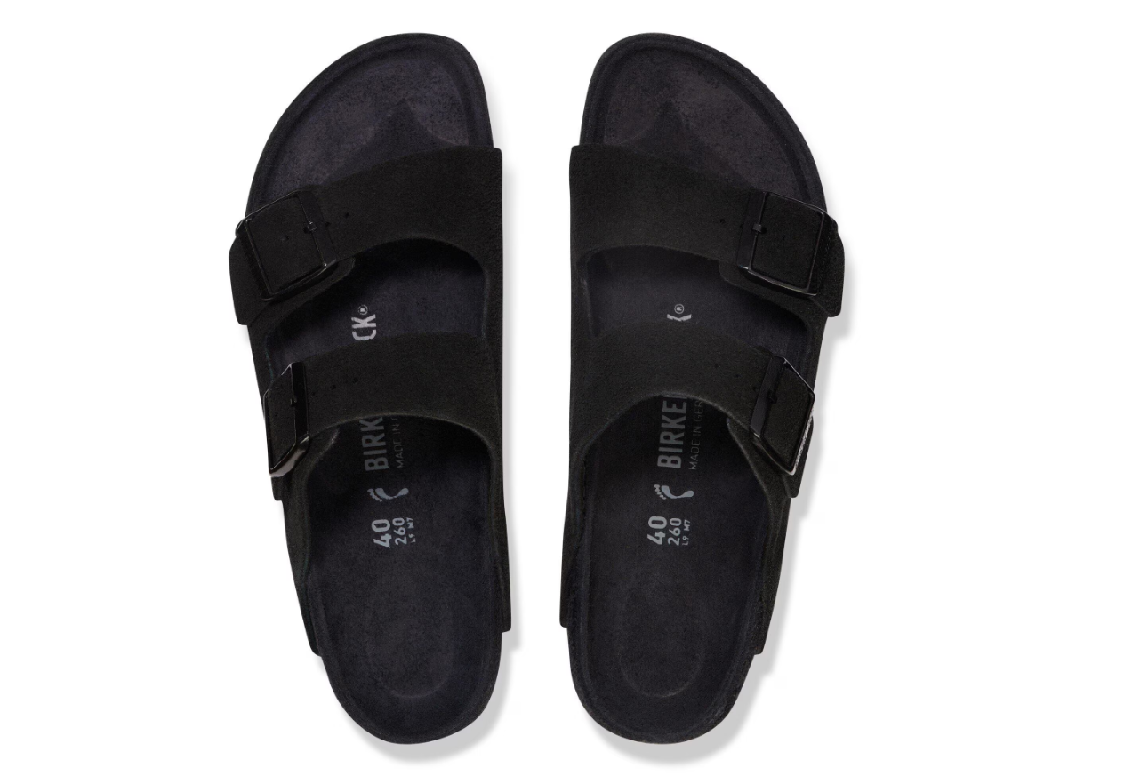 Birkenstock Arizona Exquisite Suede Leather Sandals Black