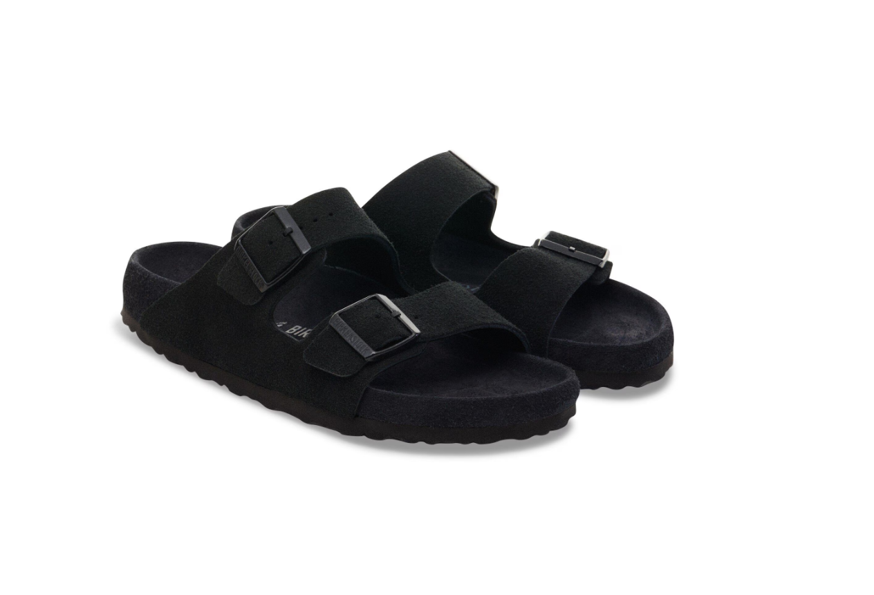 Birkenstock Arizona Exquisite Suede Leather Sandals Black