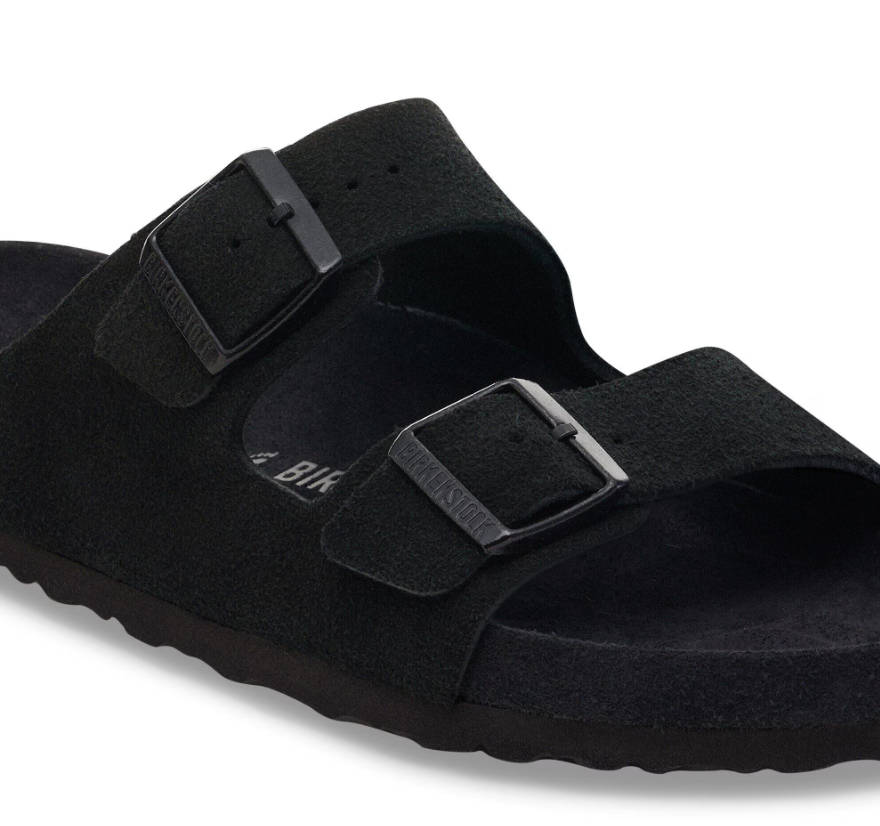 Birkenstock Arizona Exquisite Suede Leather Sandals Black