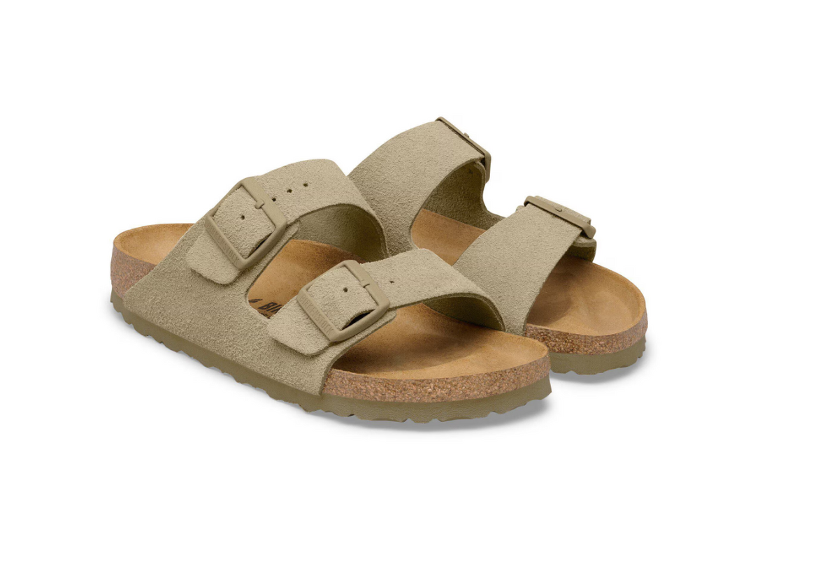 Birkenstock Arizona Suede Leather Faded Khaki
