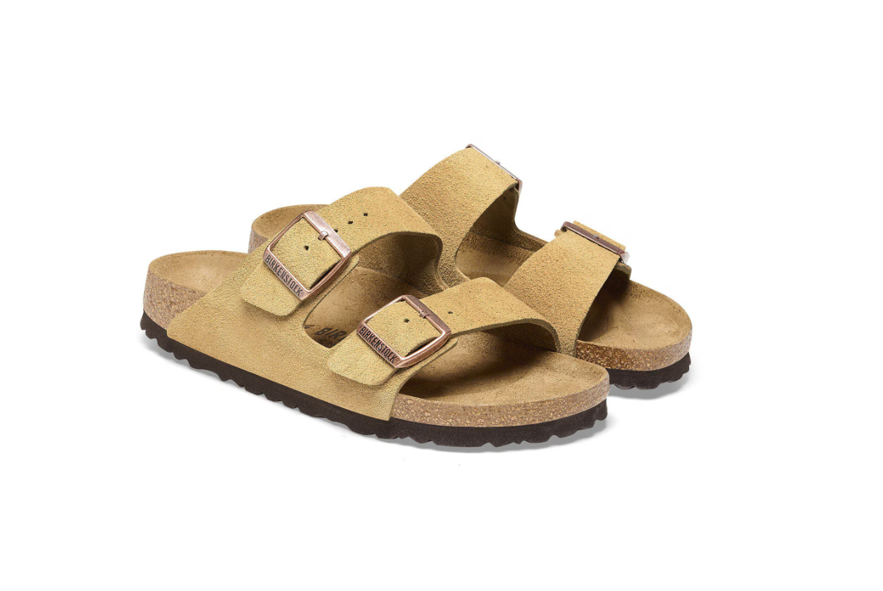 Birkenstock Arizona Suede Leather Latte Cream