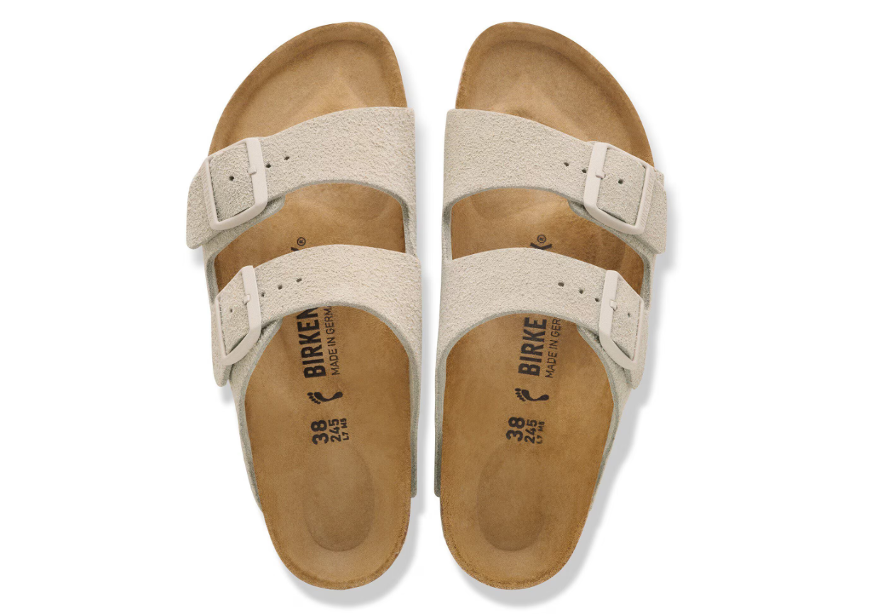 Birkenstock Arizona Suede Leather Sandals Oyster