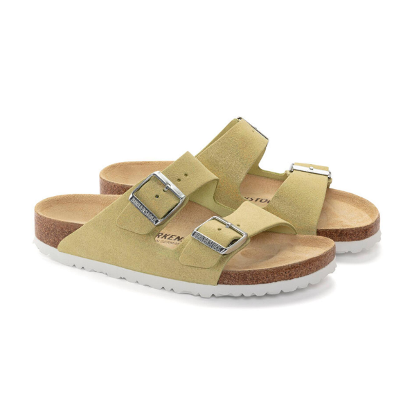 Birkenstock Arizona Suede Leather Shimmering Popcorn