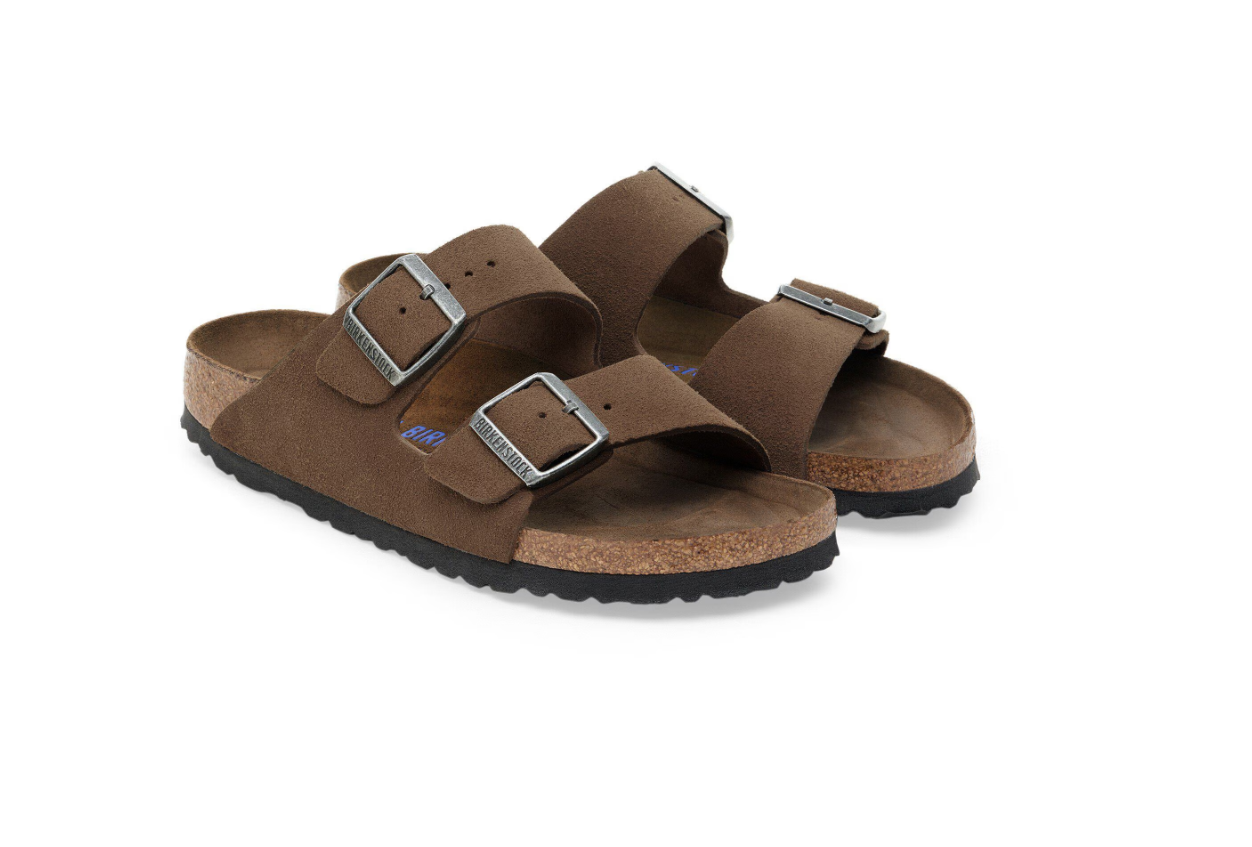 Birkenstock Arizona Soft Footbed Suede Leather Dark Tea Tonal