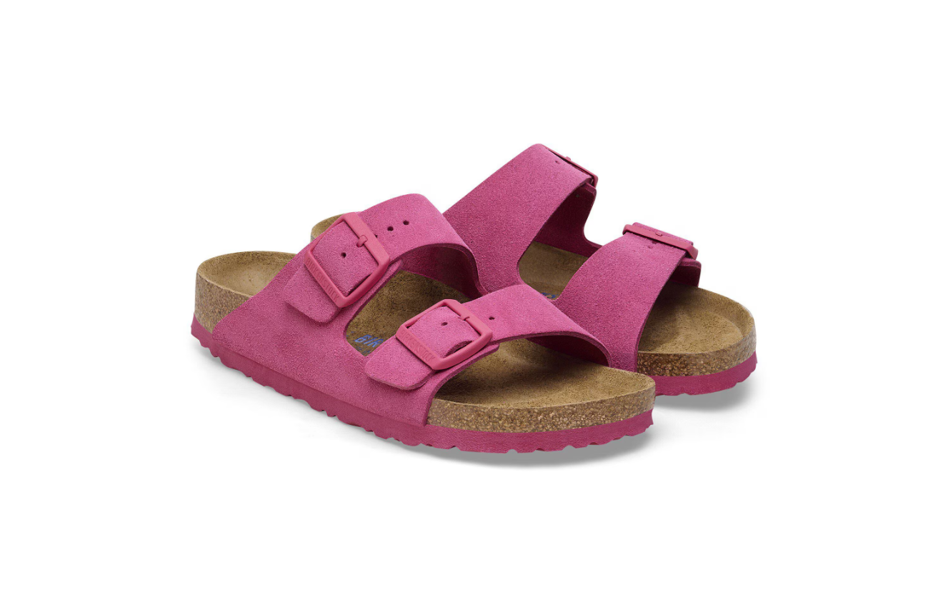 Birkenstock Arizona Soft Footbed Suede Leather Fuchsia Sandals