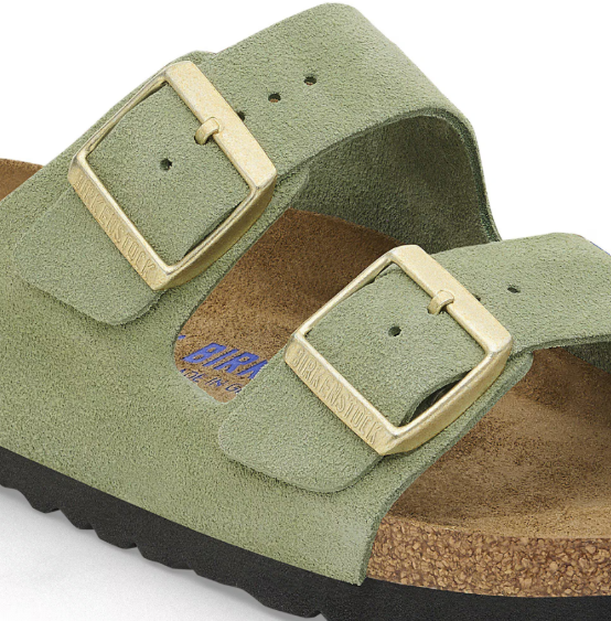 Birkenstock Arizona Soft Footbed Suede Leather Green Tea Sandals