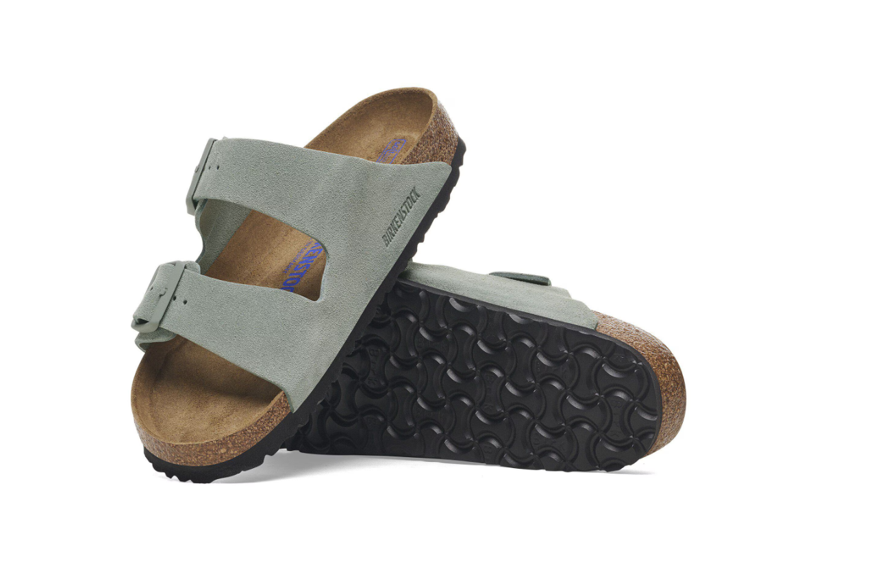 Birkenstock Arizona Soft Footbed Suede Leather Sandals Pure Sage