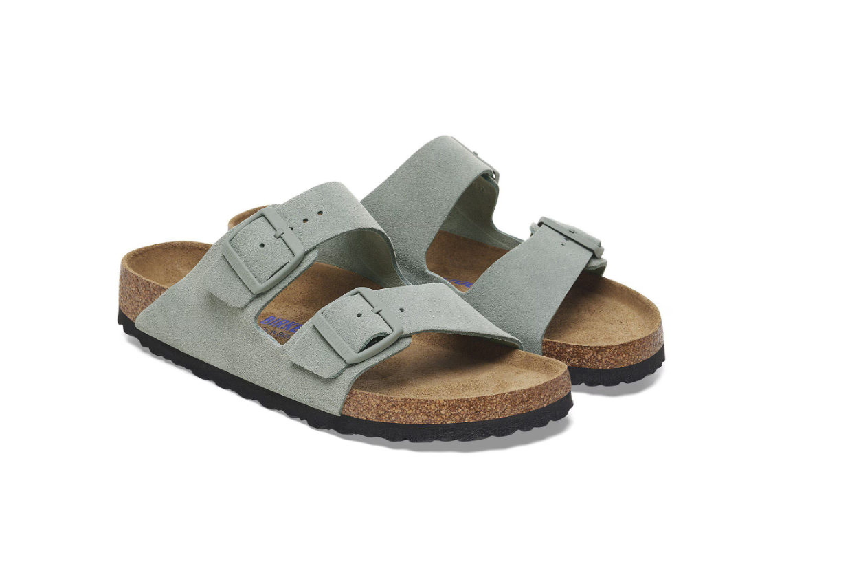 Birkenstock Arizona Soft Footbed Suede Leather Sandals Pure Sage