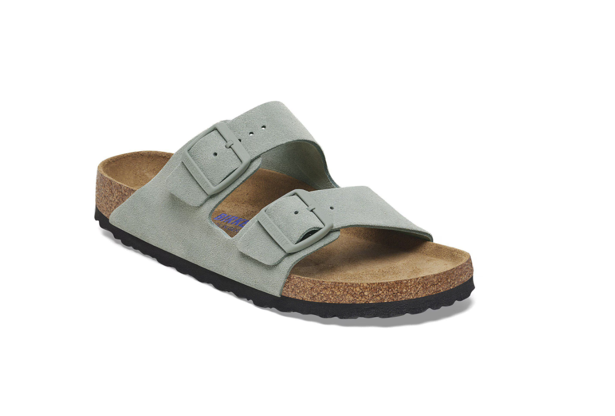 Birkenstock Arizona Soft Footbed Suede Leather Sandals Pure Sage