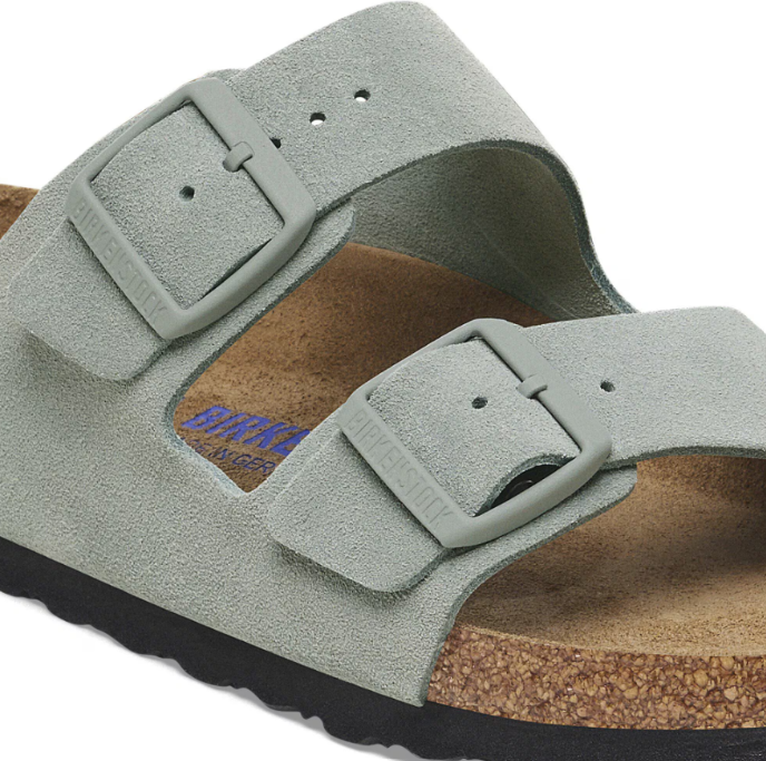 Birkenstock Arizona Soft Footbed Suede Leather Sandals Pure Sage
