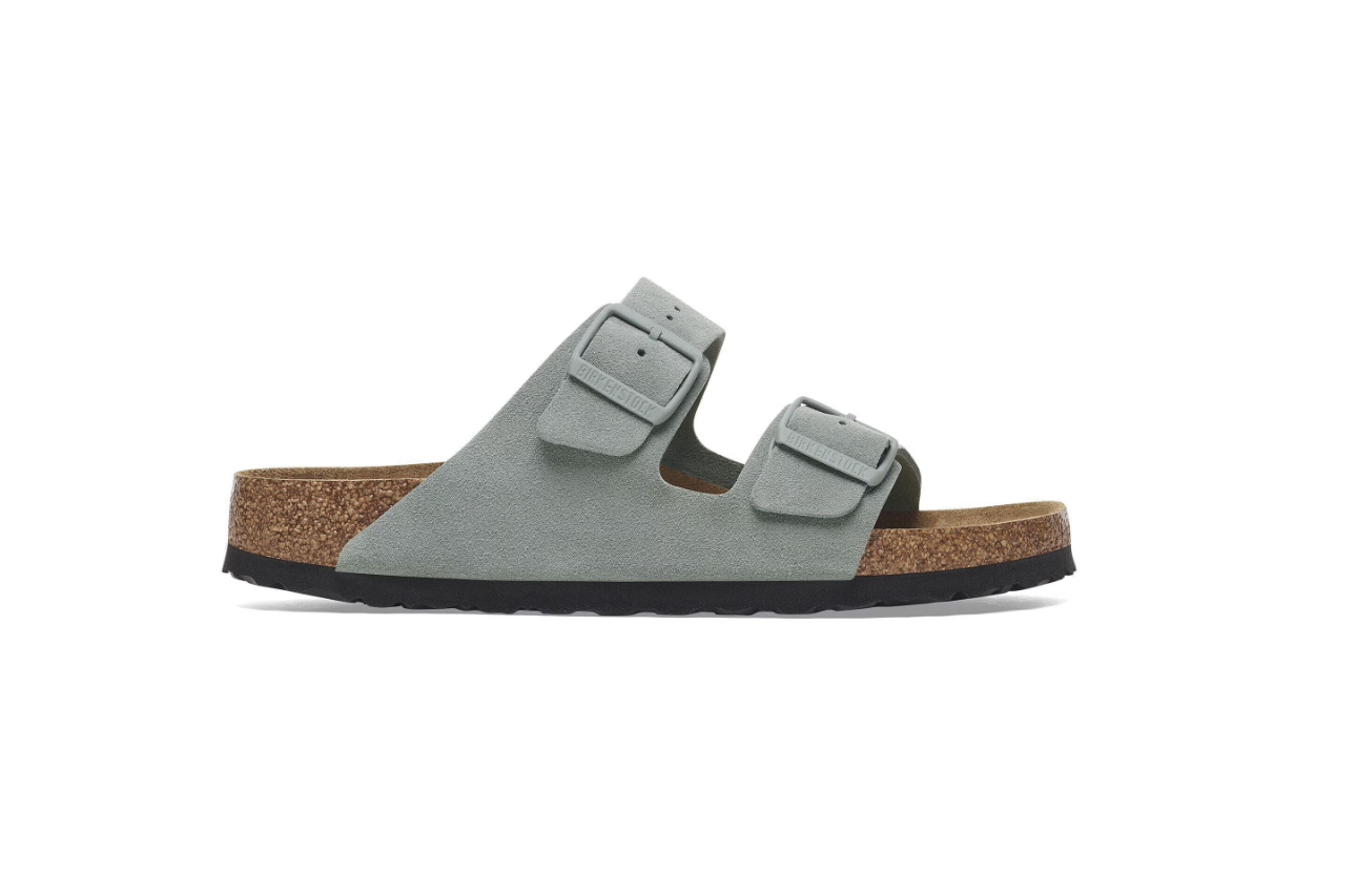 Birkenstock Arizona Soft Footbed Suede Leather Sandals Pure Sage